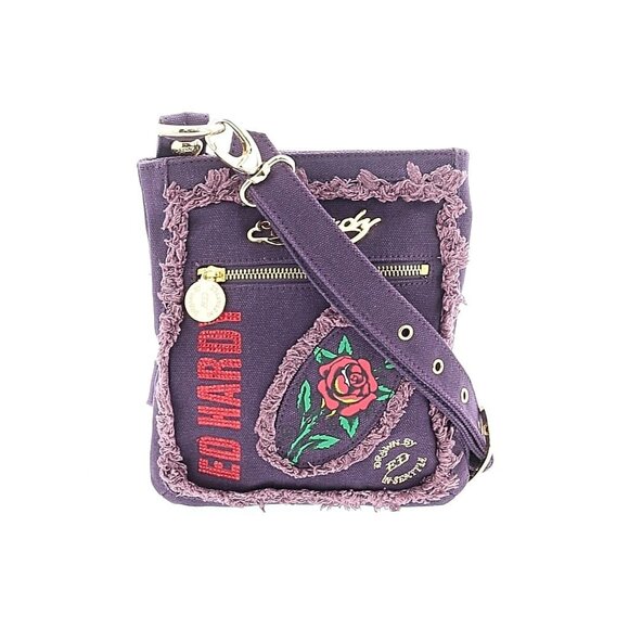 Ed Hardy Handbags - Vtg Y2K Ed Hardy Purple Crossbody Bag | Indie Sleaze Grunge Streetwear Urban 90s